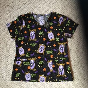 New! Nightmare Before Christmas Scrub Top